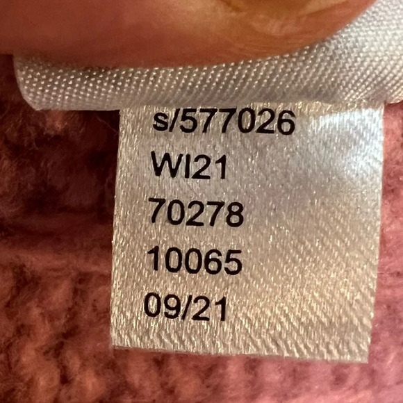 Ann Taylor Wool Blend Pink White Stripe Ribbed Turtleneck Sweater. Size Large. - Picture 11 of 11